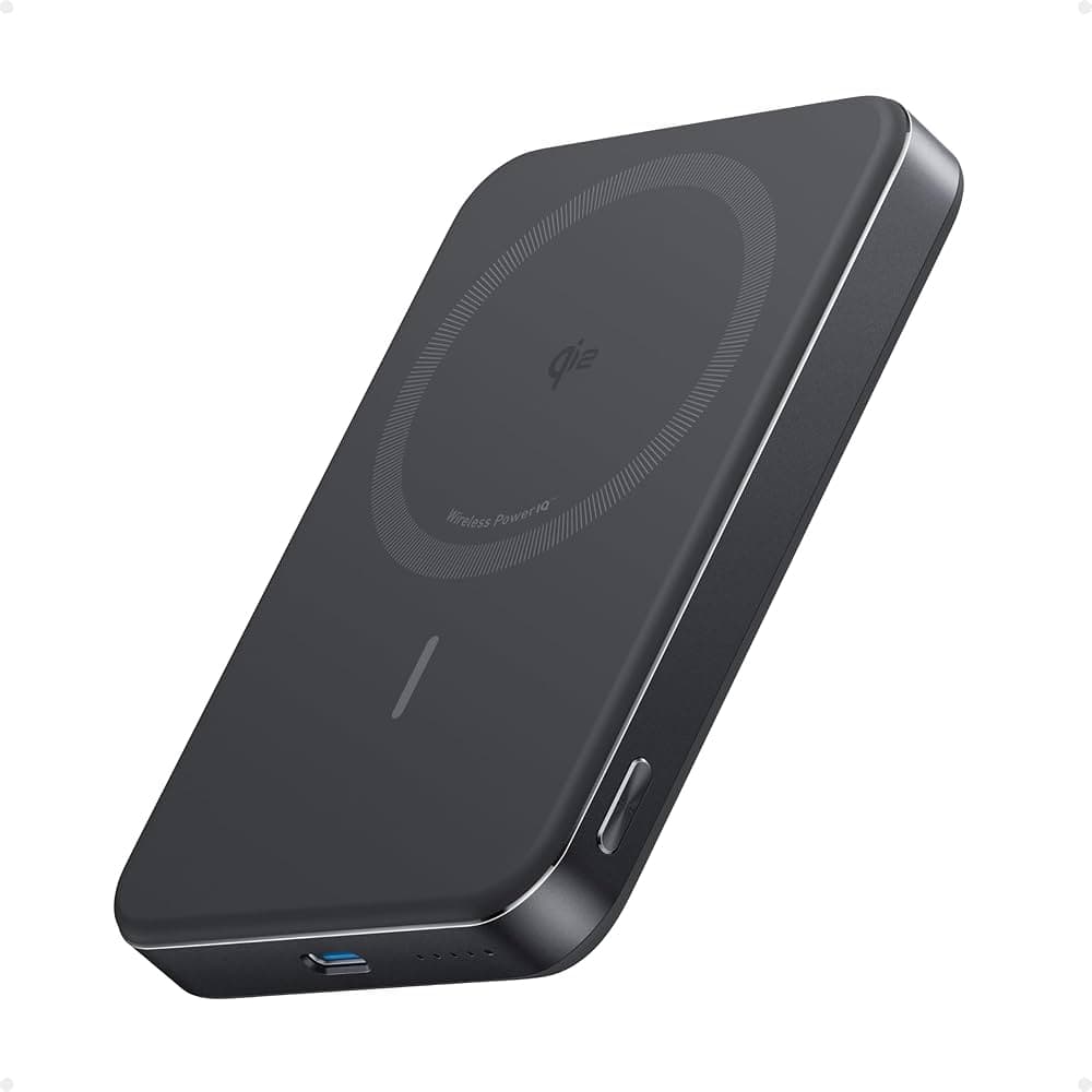 Anker MagGo Power Bank - סוללת גיבוי מגנטית Qi2 Anker MagGo Power Bank 10K - סוללת גיבוי מגנטית Qi2 לשליחי Wolt עם iPhone. טעינה אלחוטית מהירה עם רגלית מובנית.