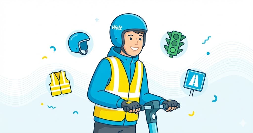 בטיחות בדרכים לשליחי Wolt - קסדה, ביגוד מגן וציוד בטיחות